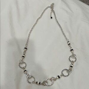 WHBM Elegant Silver and Black Women's Necklace